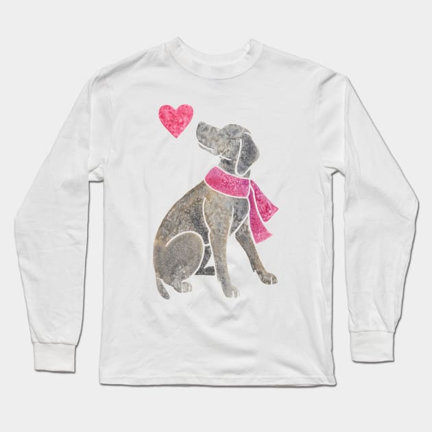 Watercolour Weimaraner Long Sleeve T-Shirt by animalartbyjess